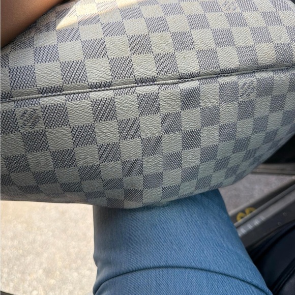 Louis Vuitton Tan and White Checkered Tote - Picture 7 of 13